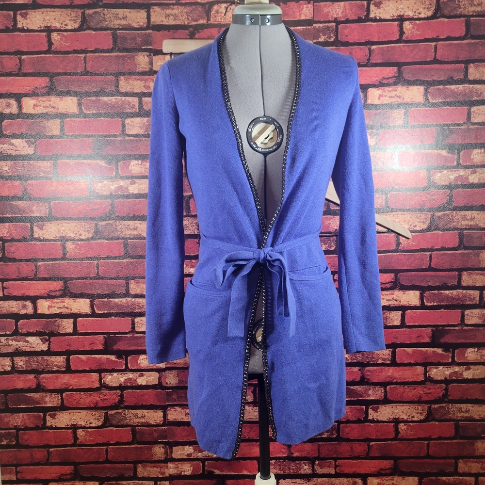 Etcetera Royal Blue Cardigan with Black Accents